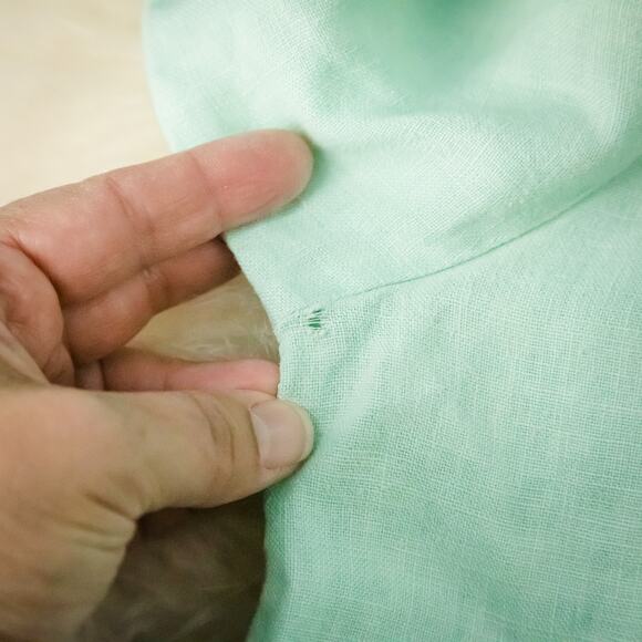 Cut Loose Size Medium M Light Green Collared Button Boxy Artsy Top Blouse - Picture 7 of 8